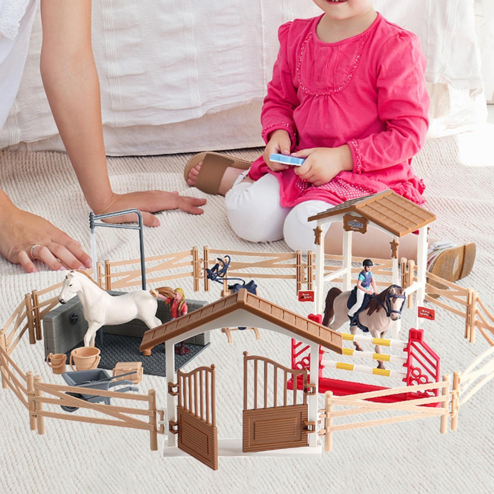 Horse Stable Playset Barn Toy for Boys Girls Ages 3 4 5 6 7 8 Years Old Kids