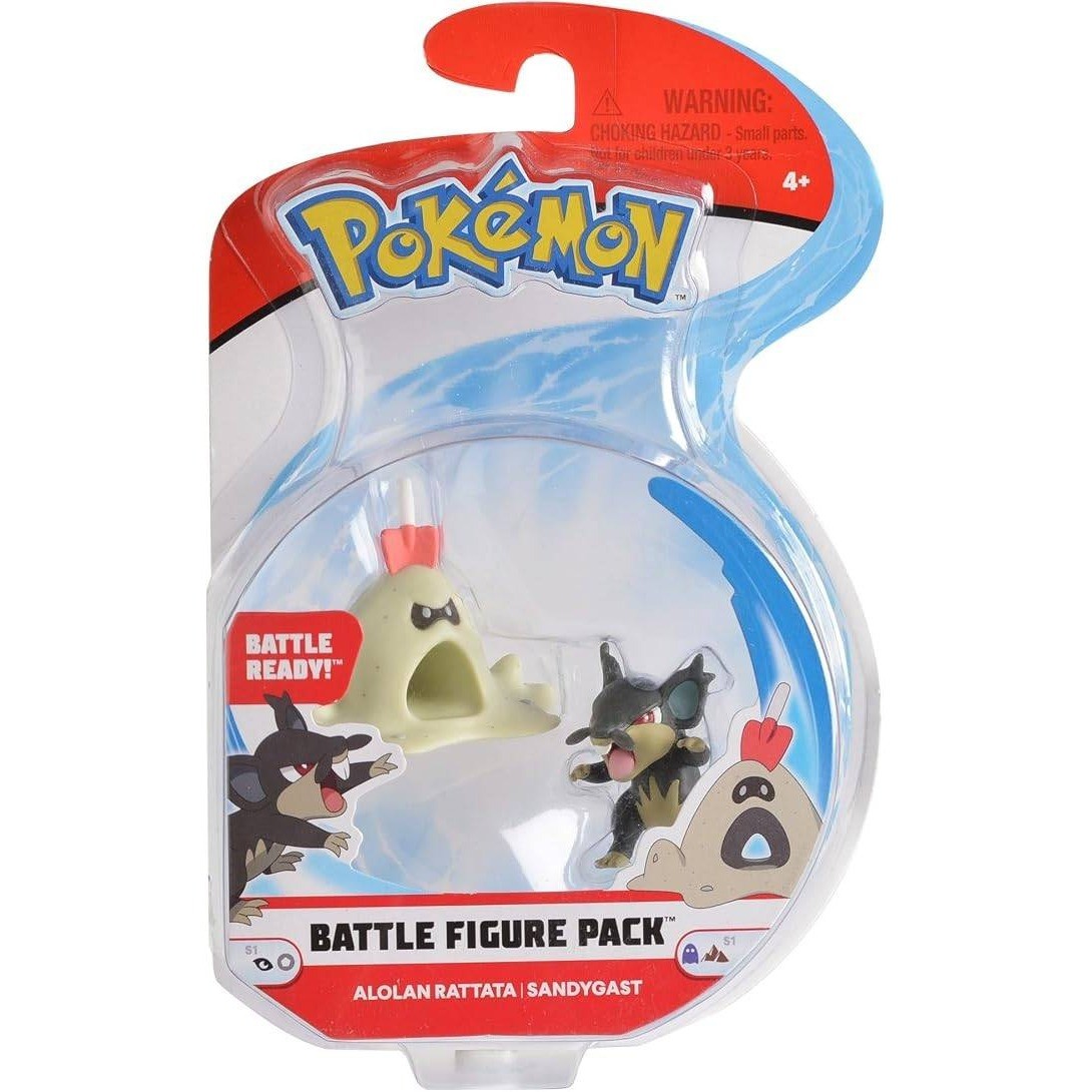 Pokemon Battle Figure Pack 2″ Alolan Rattata & Sandygast WCT Series 1 New Sealed
