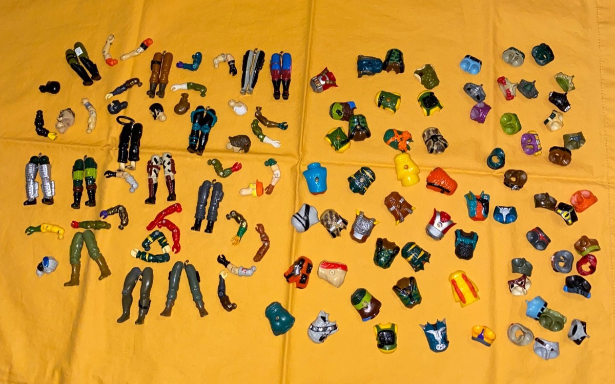 vintage original G.I. GI JOE BODY PARTS LOT waists arms legs chests FREE SHIP