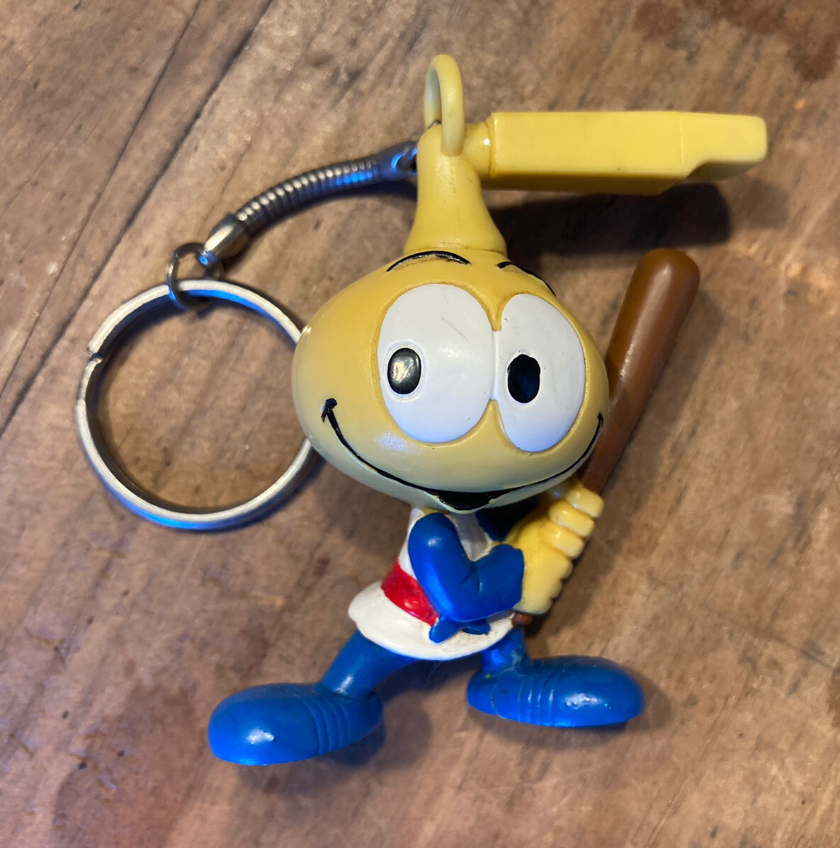 Vtg 1983 Snorks Allstar Seaworthy BASEBALL Keychain Keyring Toy PVC Figure 80s!