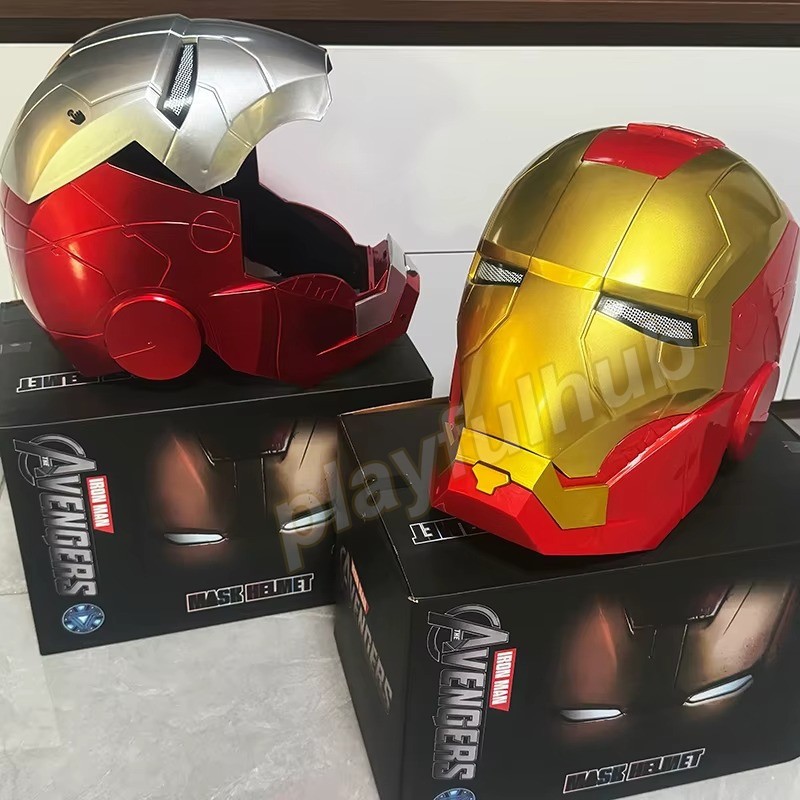 Iron Man Helmet Mk5 Electric Touch Control Helmet 1/1 Cosplay Led Eyes Mask