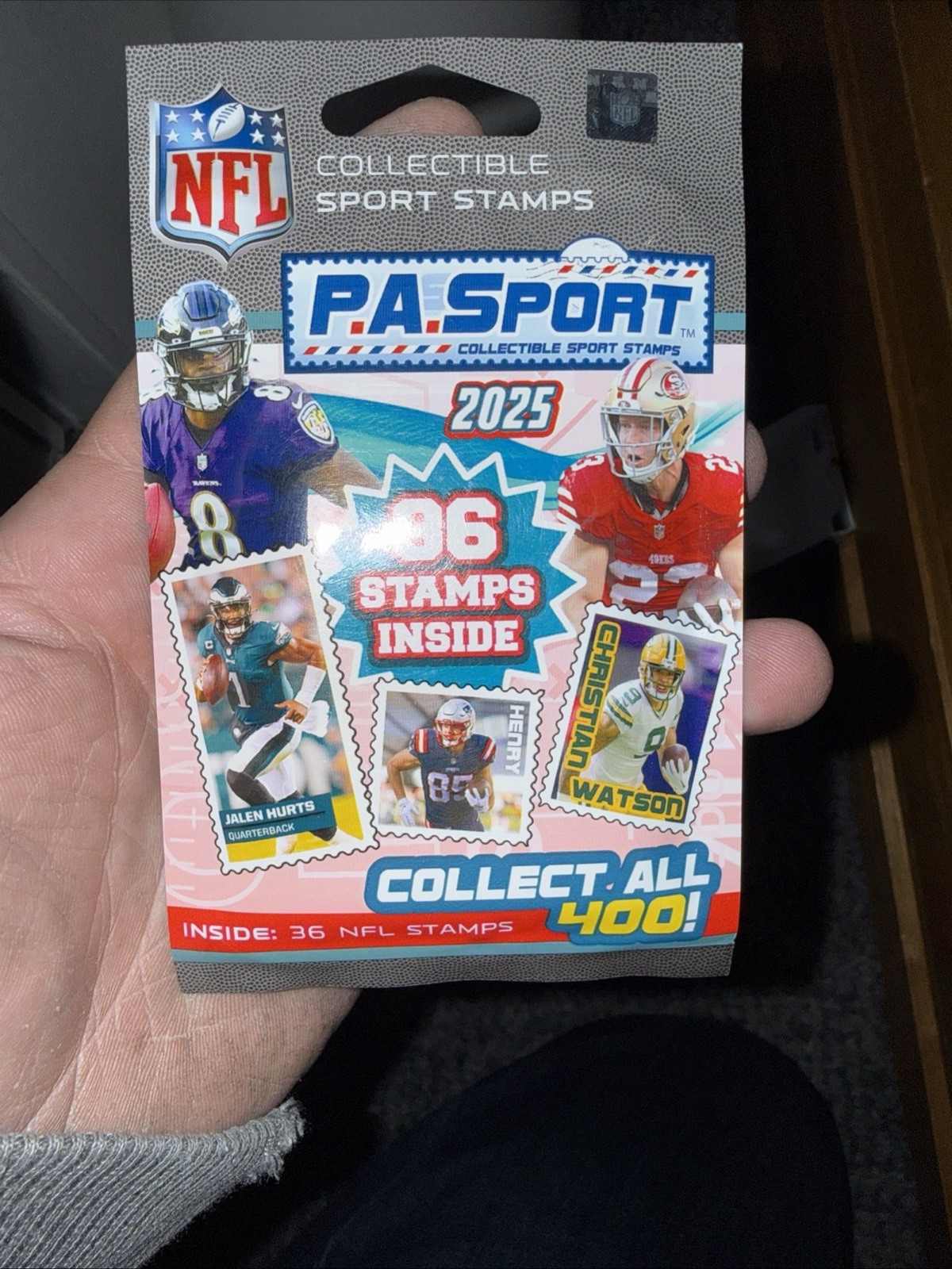 P.A. Sport NFL 2025 Series Collectible Sport Stamps : Lot of 6 Sealed Packs!