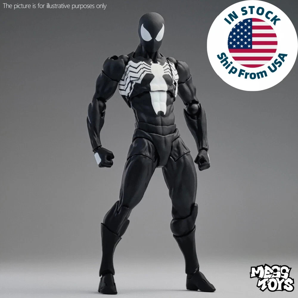CT Toys Messtoys Symbiote Spider-Man Black Spider Action Figure Boxed (US STOCK)