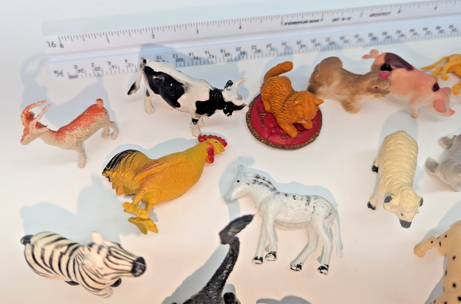Mini Plastic Animal Figurine Figure Lot 19 PVC Vinyl Animal Toys Mixed Vintage