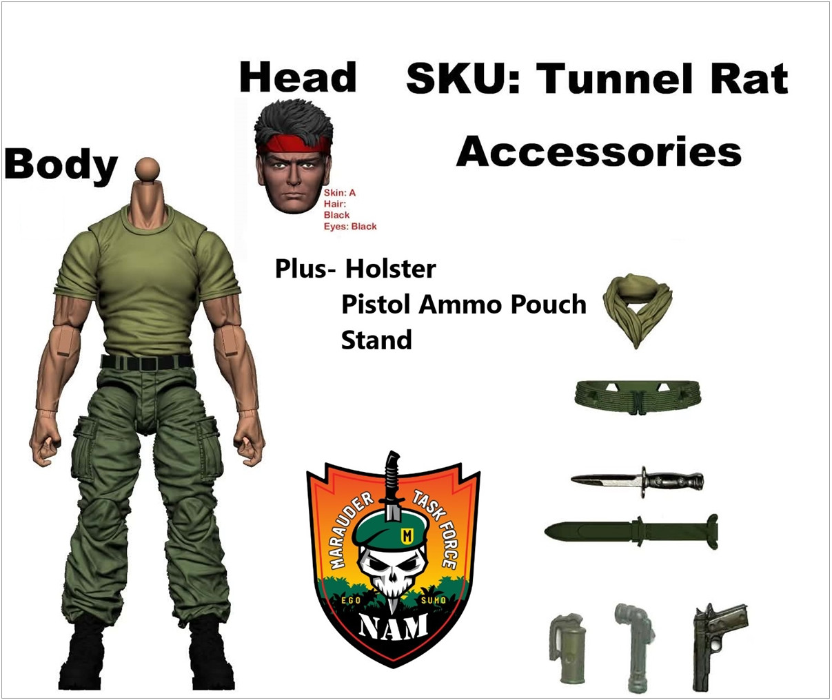 Marauder Task Force 1:18 Tunnel Rat Vietnam KS A-TEAM Exclusive