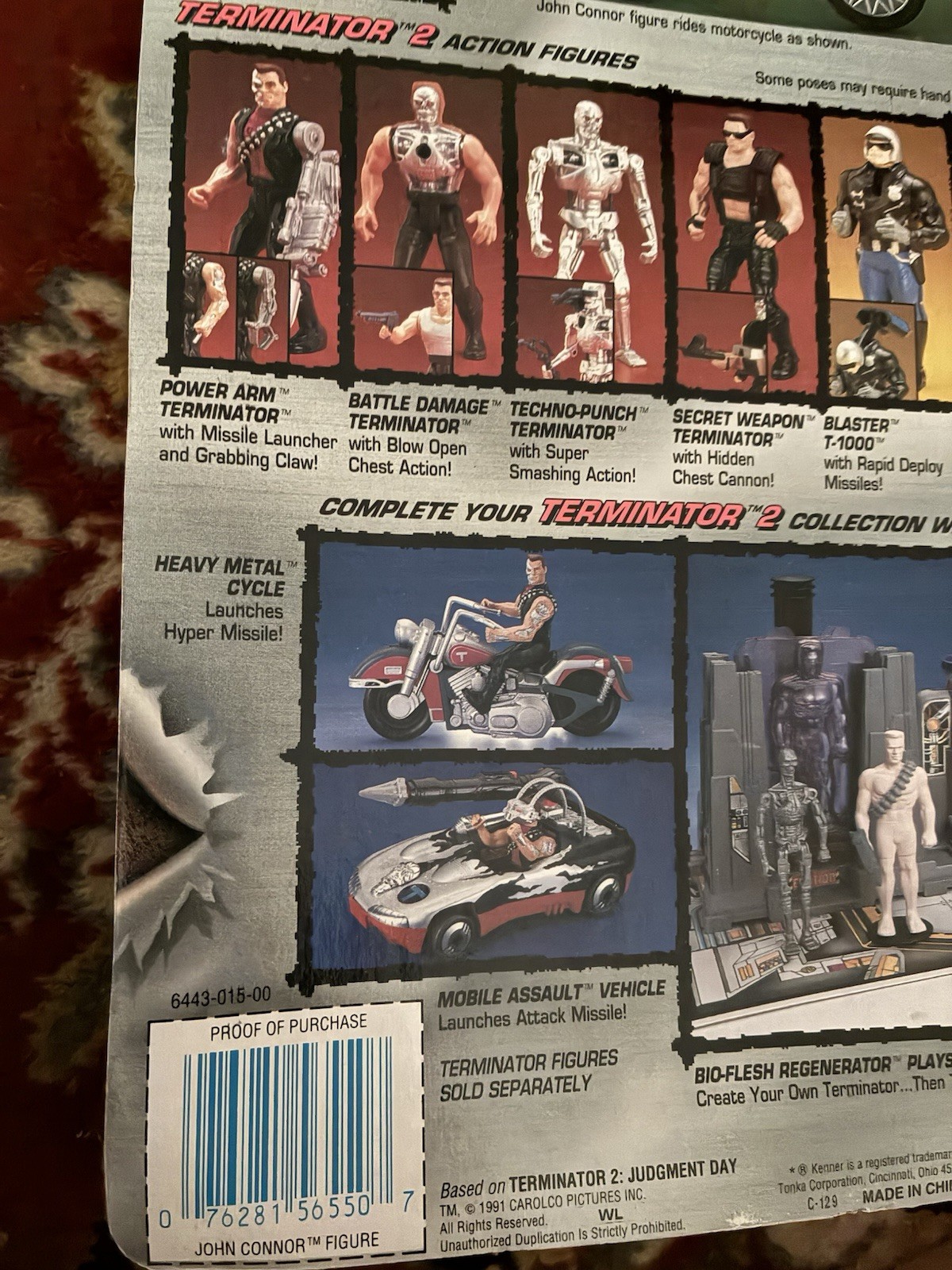 Unopened Terminator 2 John Connor with Motorcycle Action Figure KENNER 1991