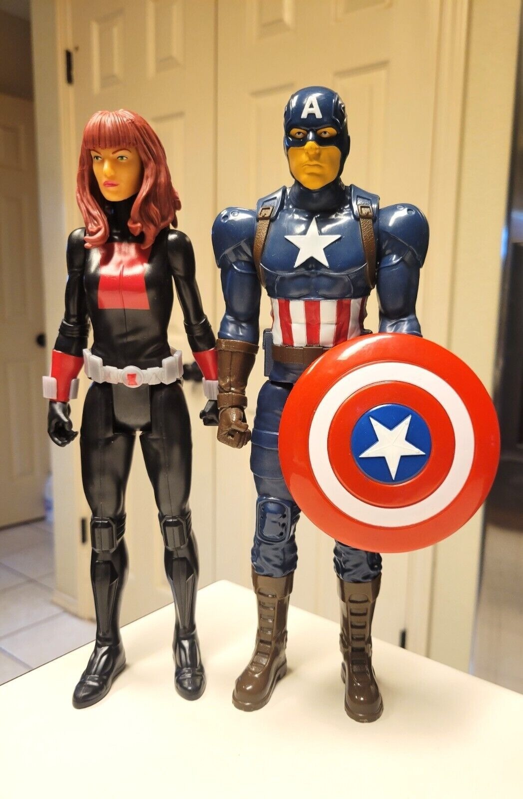 Marvel Hasbro Black Widow & Captain America 12″ Action Figures Lot Of 2