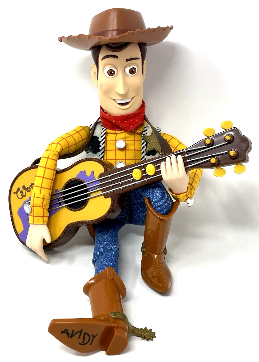 Disney Pixar Toy Story 2 Strummin’ Singin’ Woody Doll Guitar & Hat 1999 Works