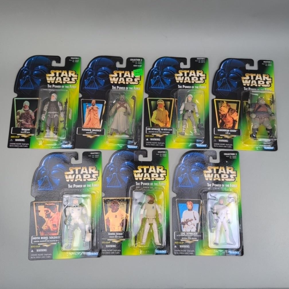 VTG Kenner Star Wars POTF 14 Figures Carded 1997 Collection 2 & 3 w/ Branded Box