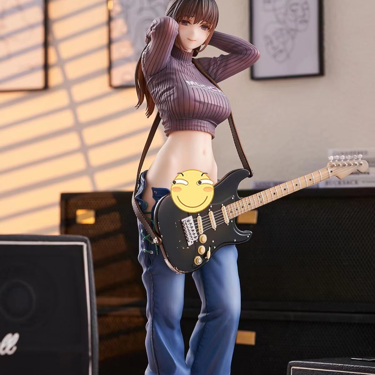 Anime Guitar Sisters Mei Mei Action Figure PVC Model Lovely Girl Toy Statue Gift