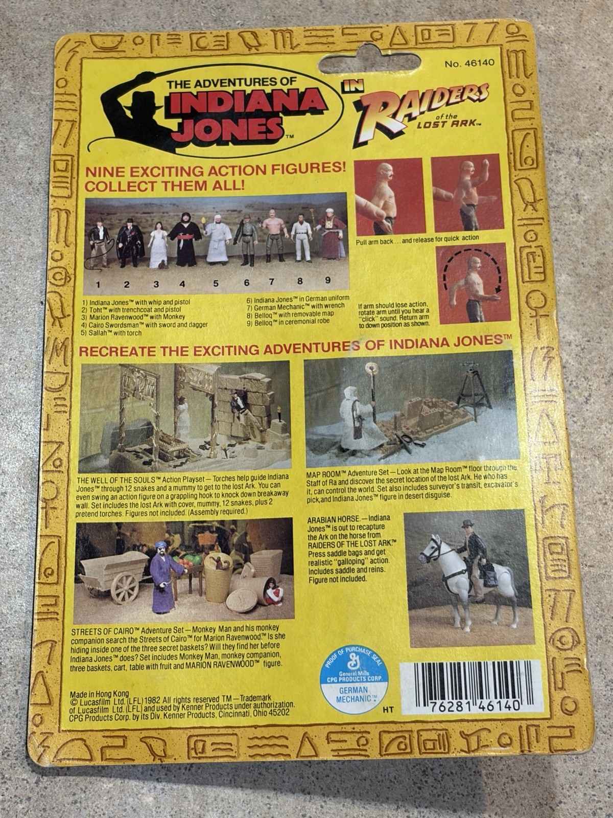 VINTAGE 1982 KENNER INDIANA JONES GERMAN MECHANIC SEALED MOC