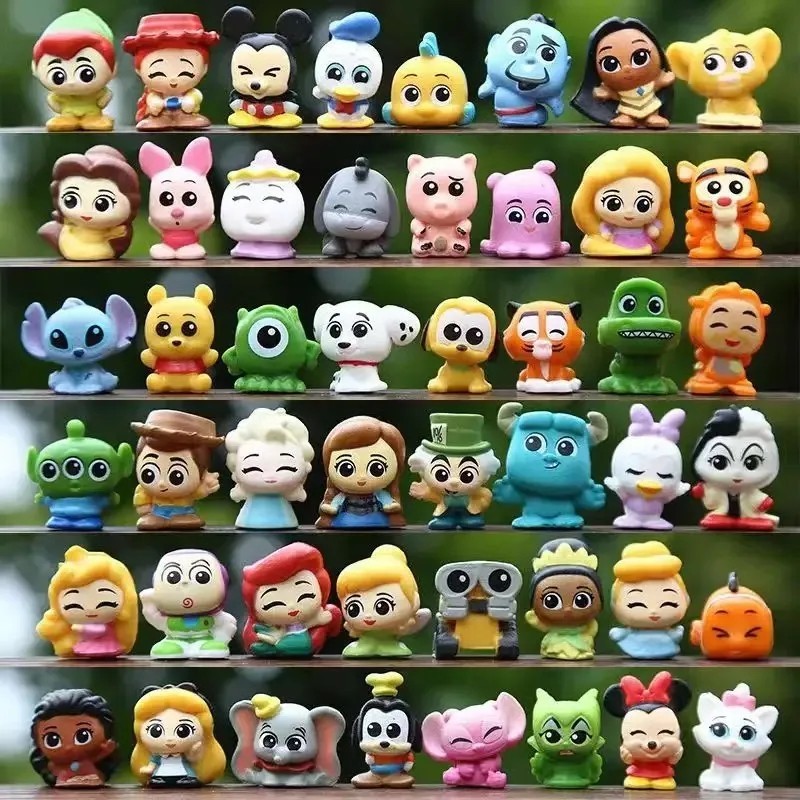 Random 24PCS Cartoon Mini Figure Set Anime Character Collectible Toys Kids Gift