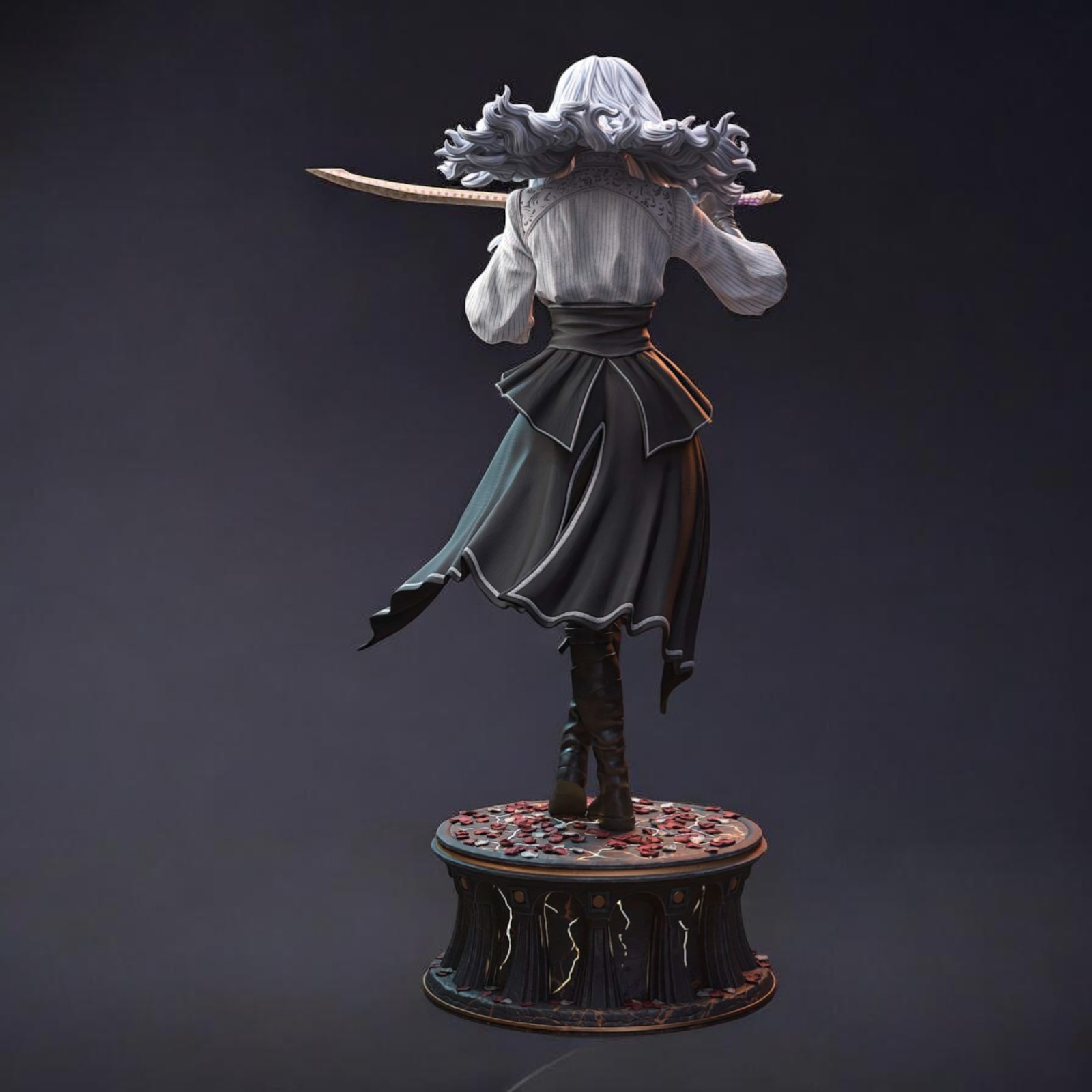 Fanart figure Maelle airbrush painted 9.8 inch Adult 17+