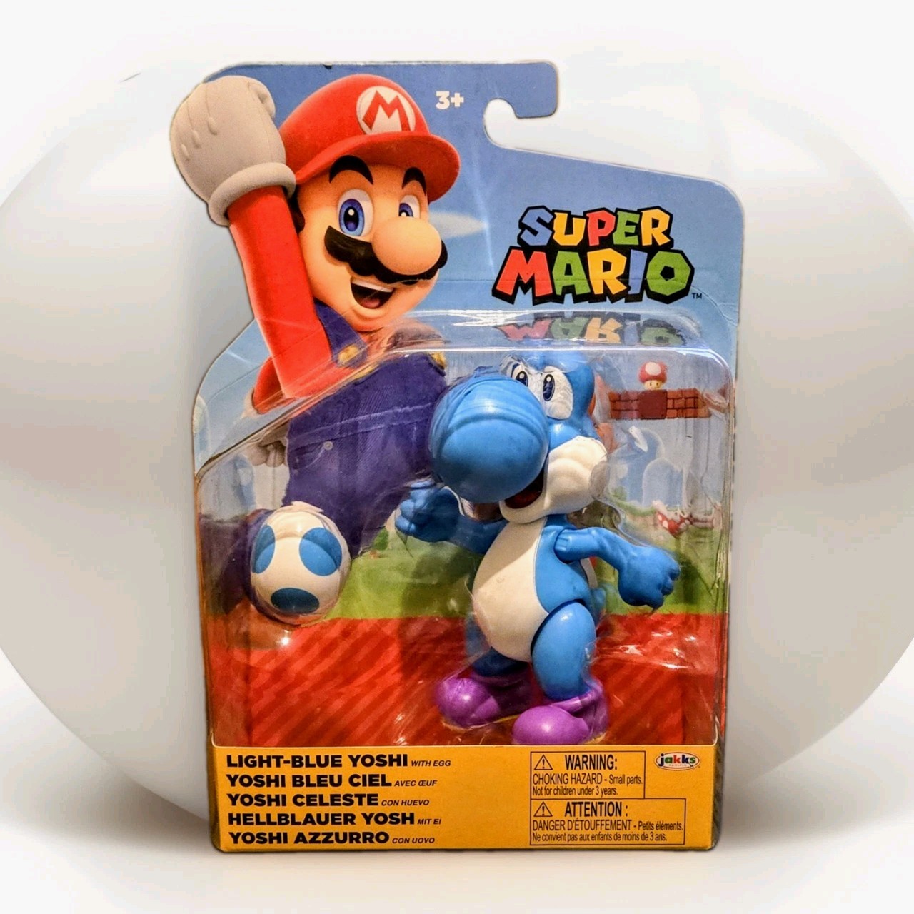 Jakks Pacific – Super Mario Light Blue Yoshi Figure with Blue Egg