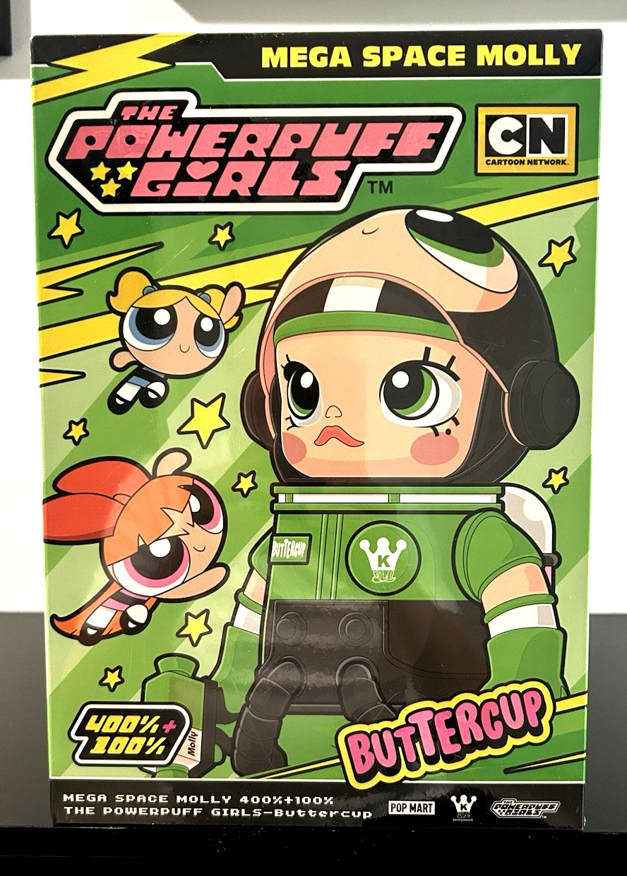 POP MART-Mega Space Molly 400% + 100% The Powerpuff Girls: BUTTERCUP NIB!
