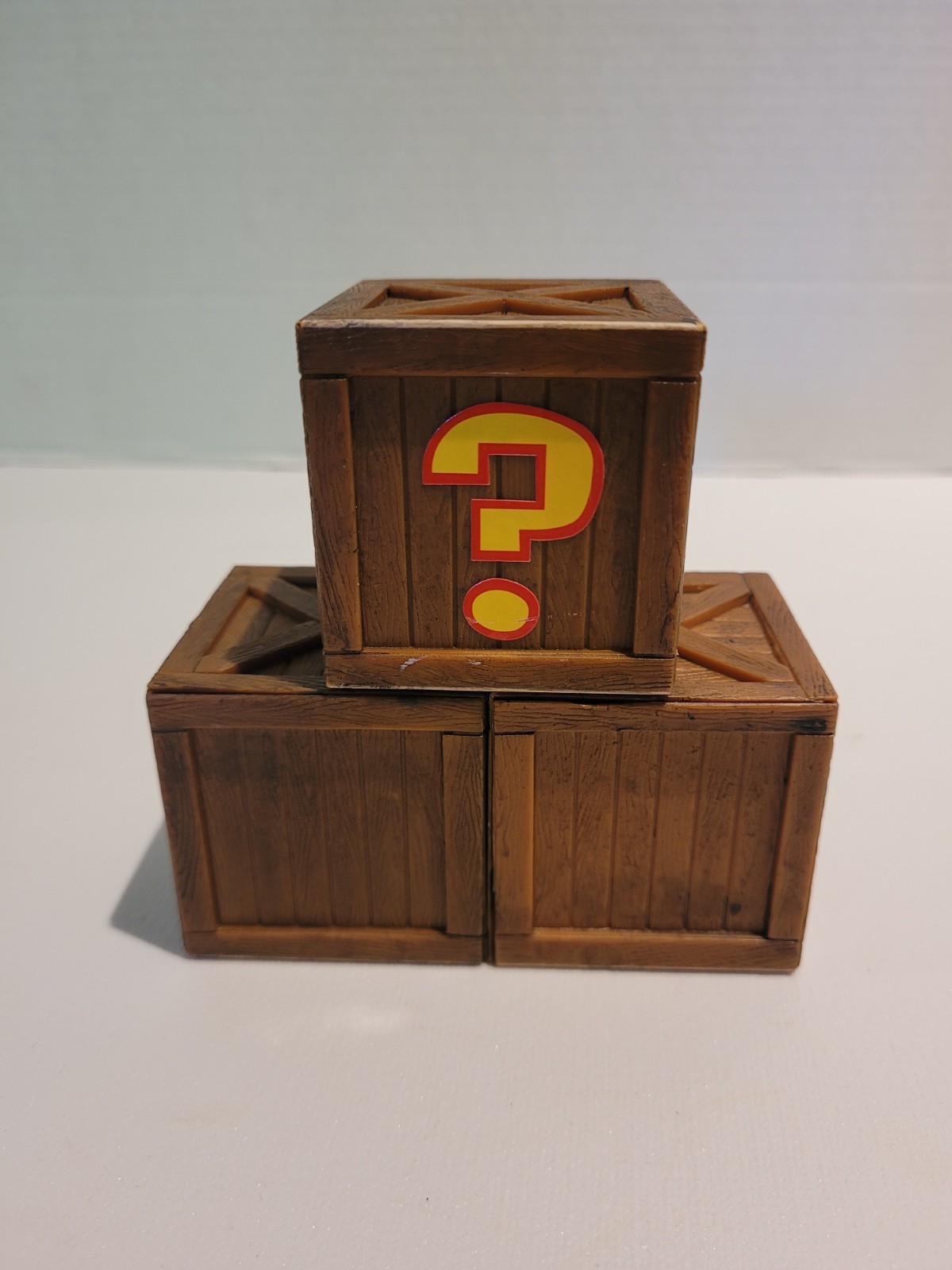 Vintage 1998 PlayStation Crash Bandicoot Resaurus Wooden Crate Toy Set of 3