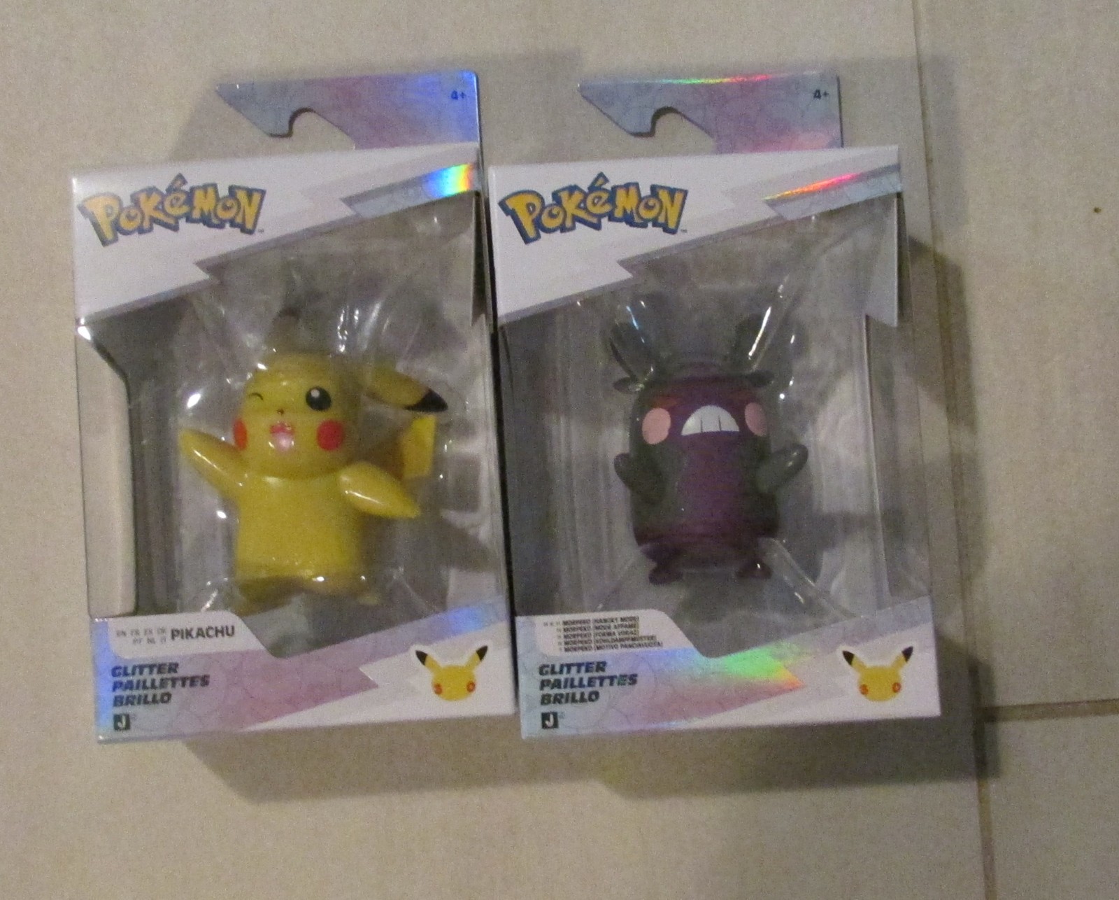 2 new Pokemon 30th Anniversary Glitter Pikachu & Morpeko Series 1 Jazwares