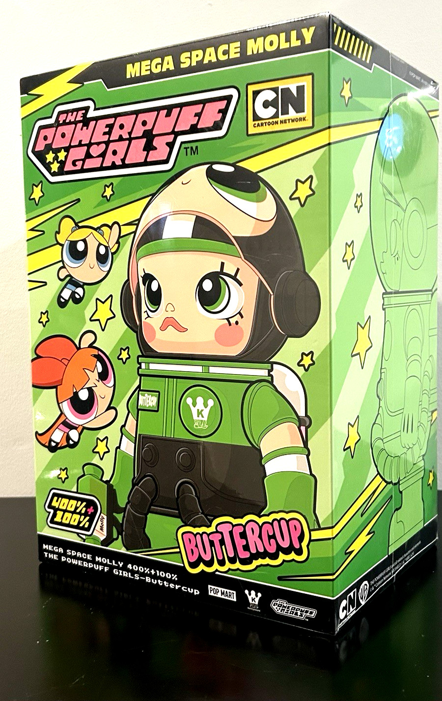 POP MART-Mega Space Molly 400% + 100% The Powerpuff Girls: BUTTERCUP NIB!