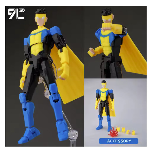 9L3D Printed Invincible 2.0 Anime Multi-Jointed Action Figures Toy