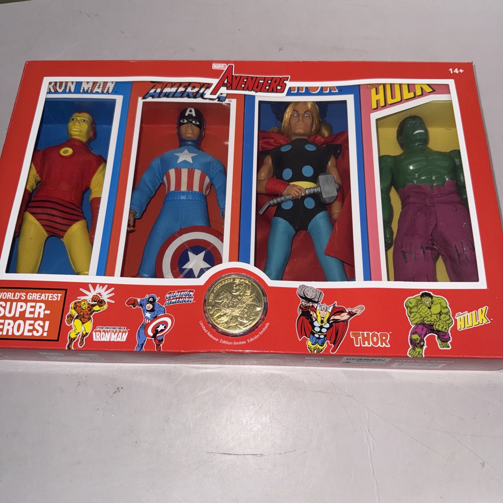 🔥2026 Mego Marvel Avengers 4 Pack Thor Hulk Captain America Iron Man BNWT🔥