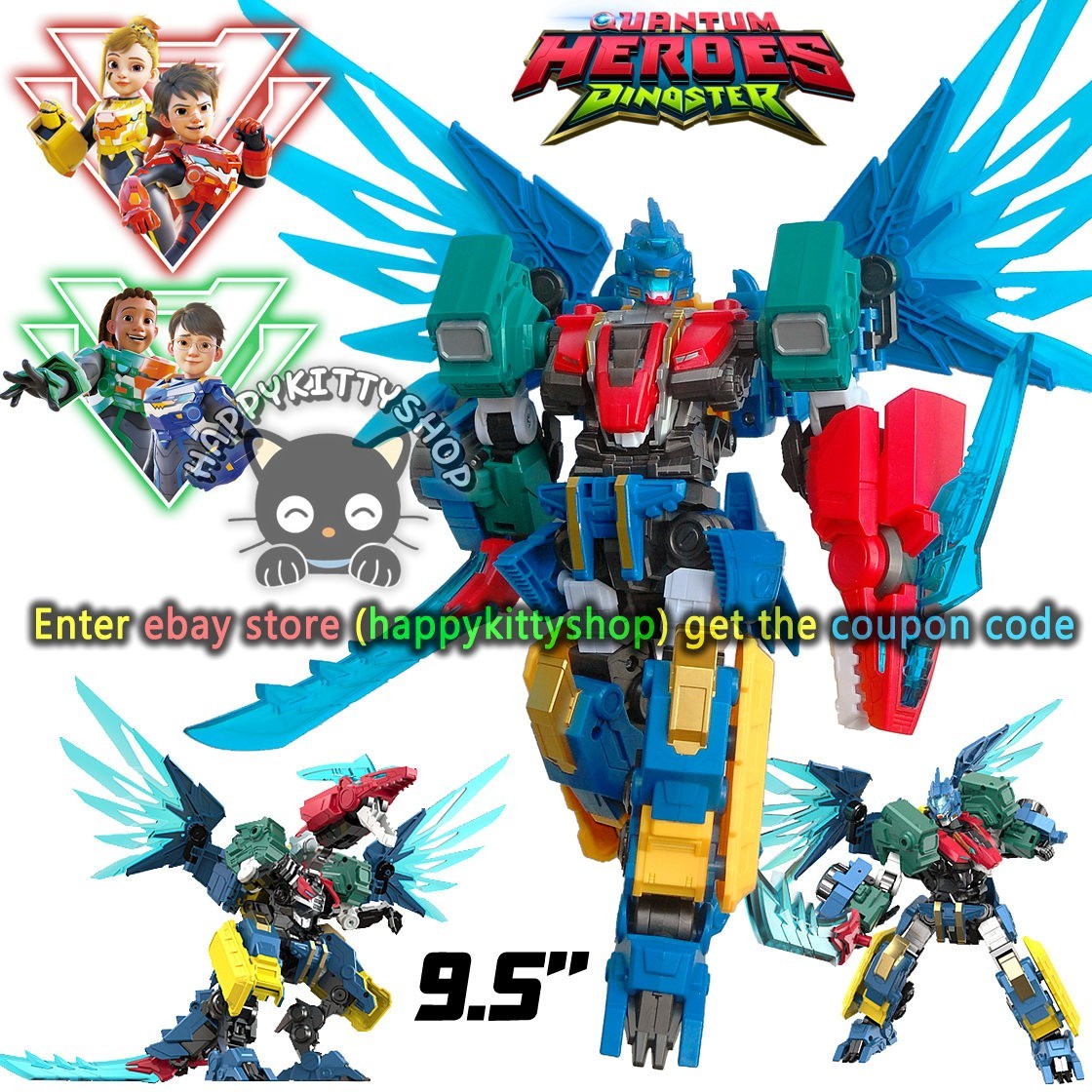 Quantum Heroes Dinoster Guardians Metatron Alpha Transformer Robot Figure Black