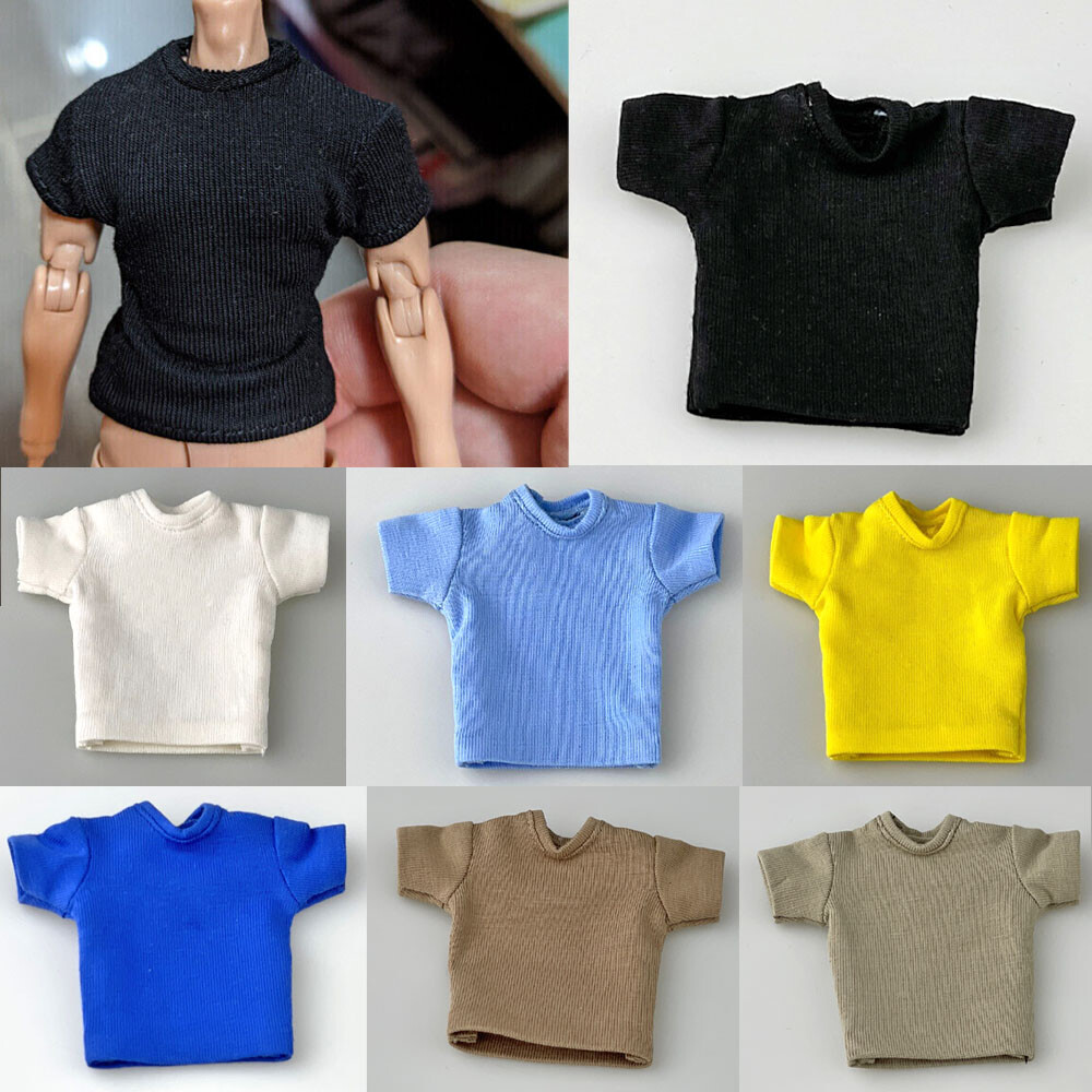 1/12 Scale Male Soldier T-Shirt Short Sleeve Clothes Model for 6″ Action Figure
