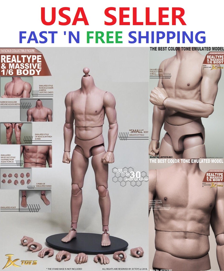 1/6 Male Muscular Body JXTOYS S01 NARROW SHOULDER 12″ Figure Bruce Lee ❶USA❶