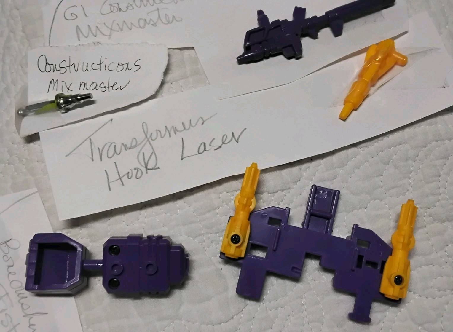 Vtg 1984 Transformers Constructicon Action Figures Accessory Lot Hasbro 1 Owner
