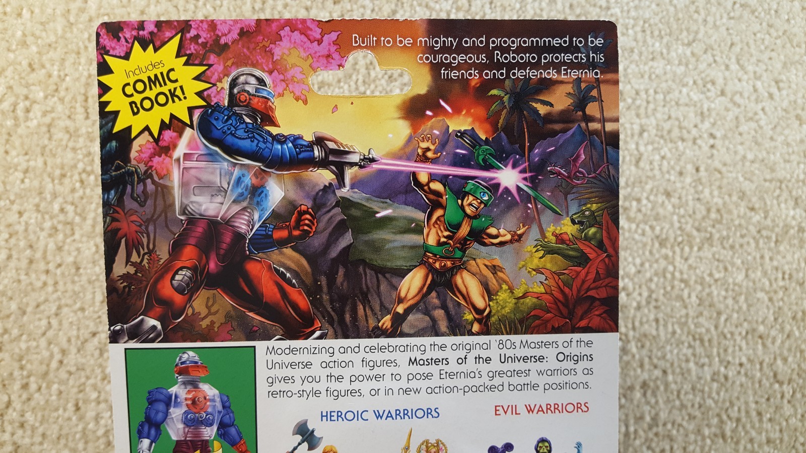 New For 21 Sealed MOTU Masters Of The Universe Origins He Man Roboto With Comic