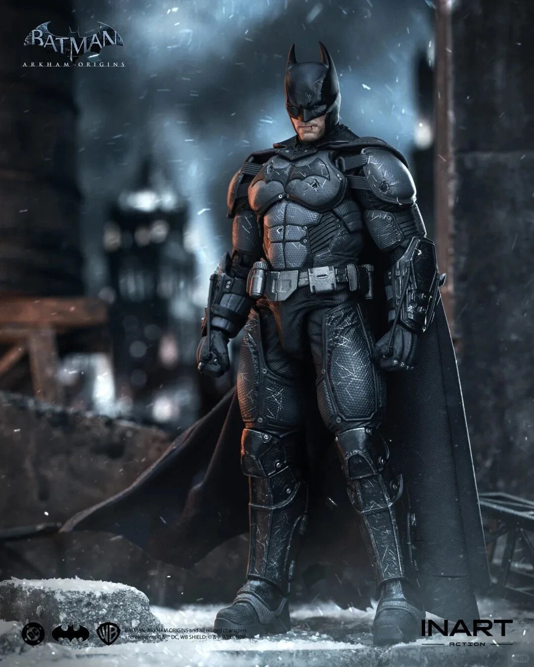 INART Batman Arkham Origins Battle Damaged 1/12 Figure DC Action Figure In Hand!