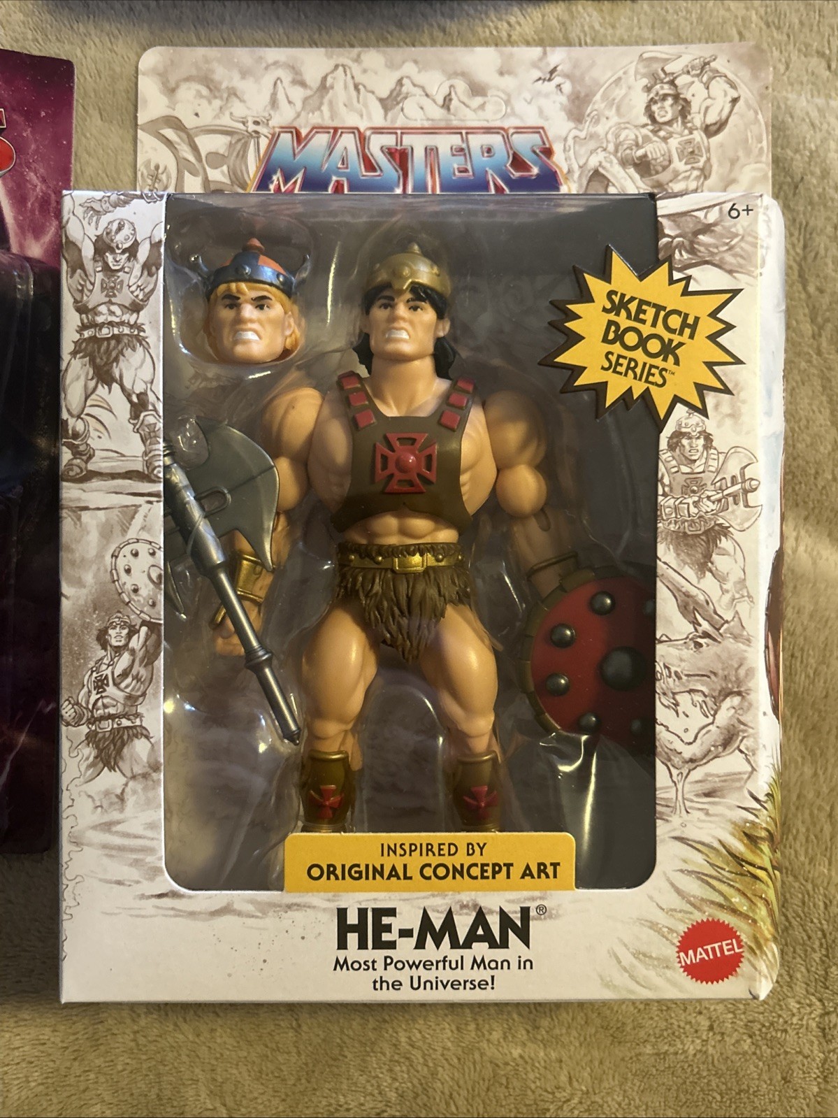 Skeletor Masters of the Universe MOTU Mattel + Sketch Book He Man ( 4 Figures )