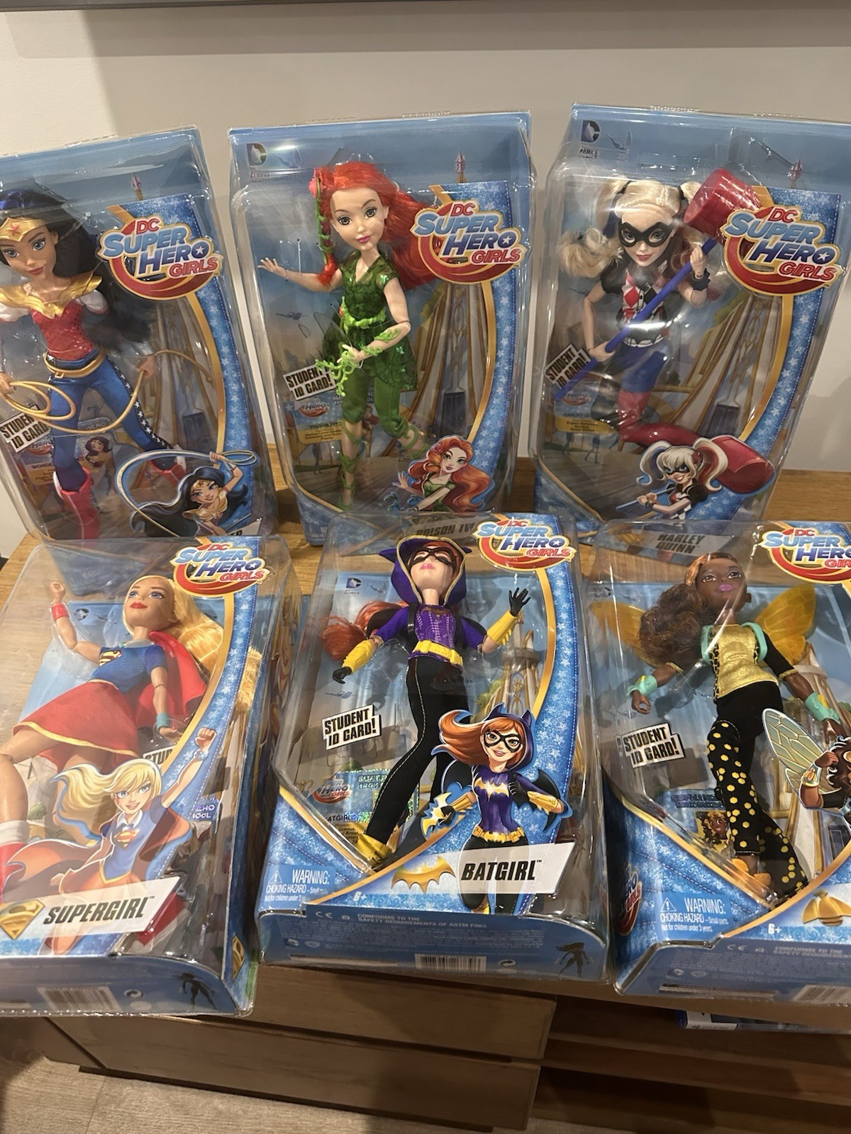 RARE Full Set Of 6 Super Hero GirlsAction Figure Doll DC Comic Mattel 2015 BNIB