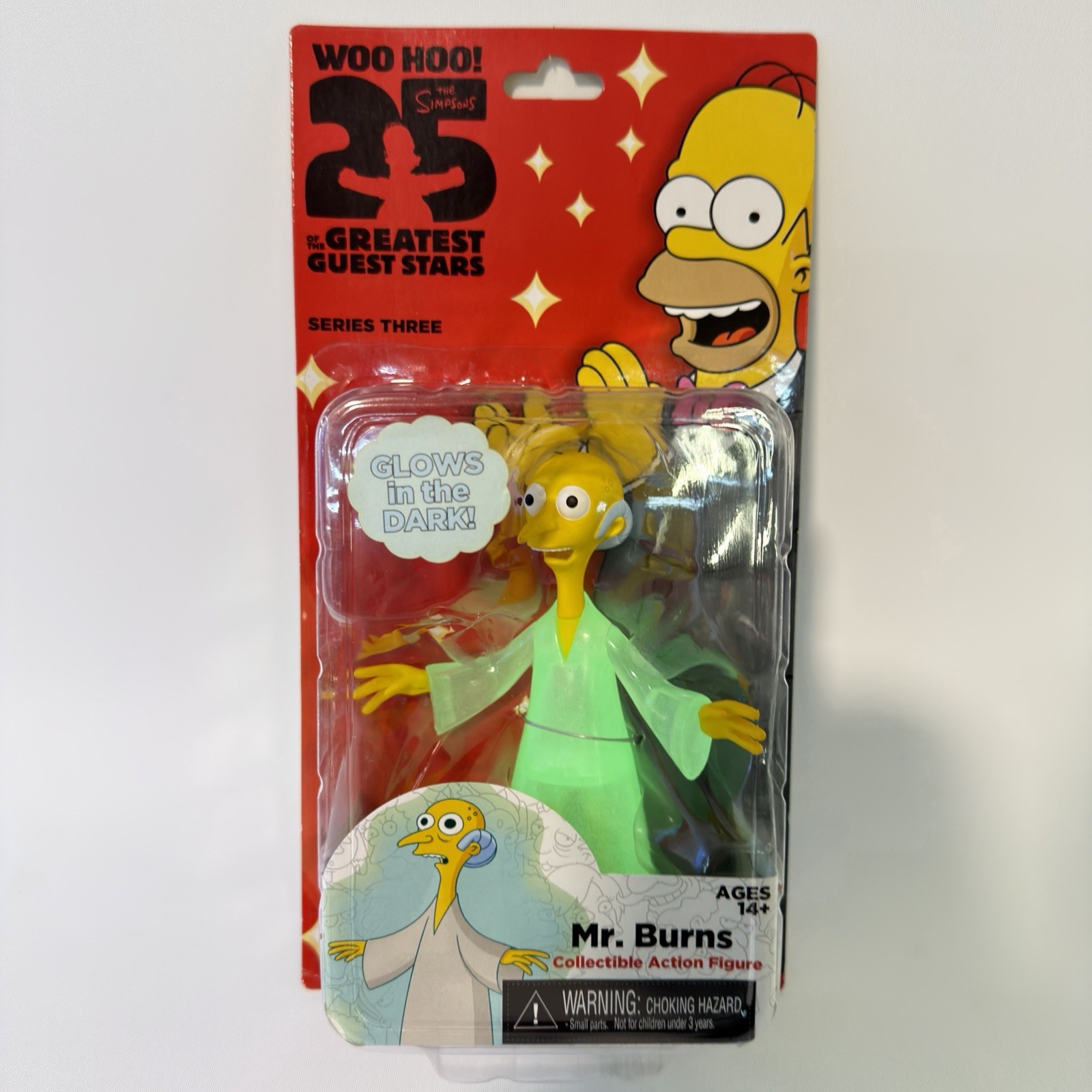 NECA Simpsons Mr Burns Glow In The Dark Figure 25th Anniversary 2014 Rare New