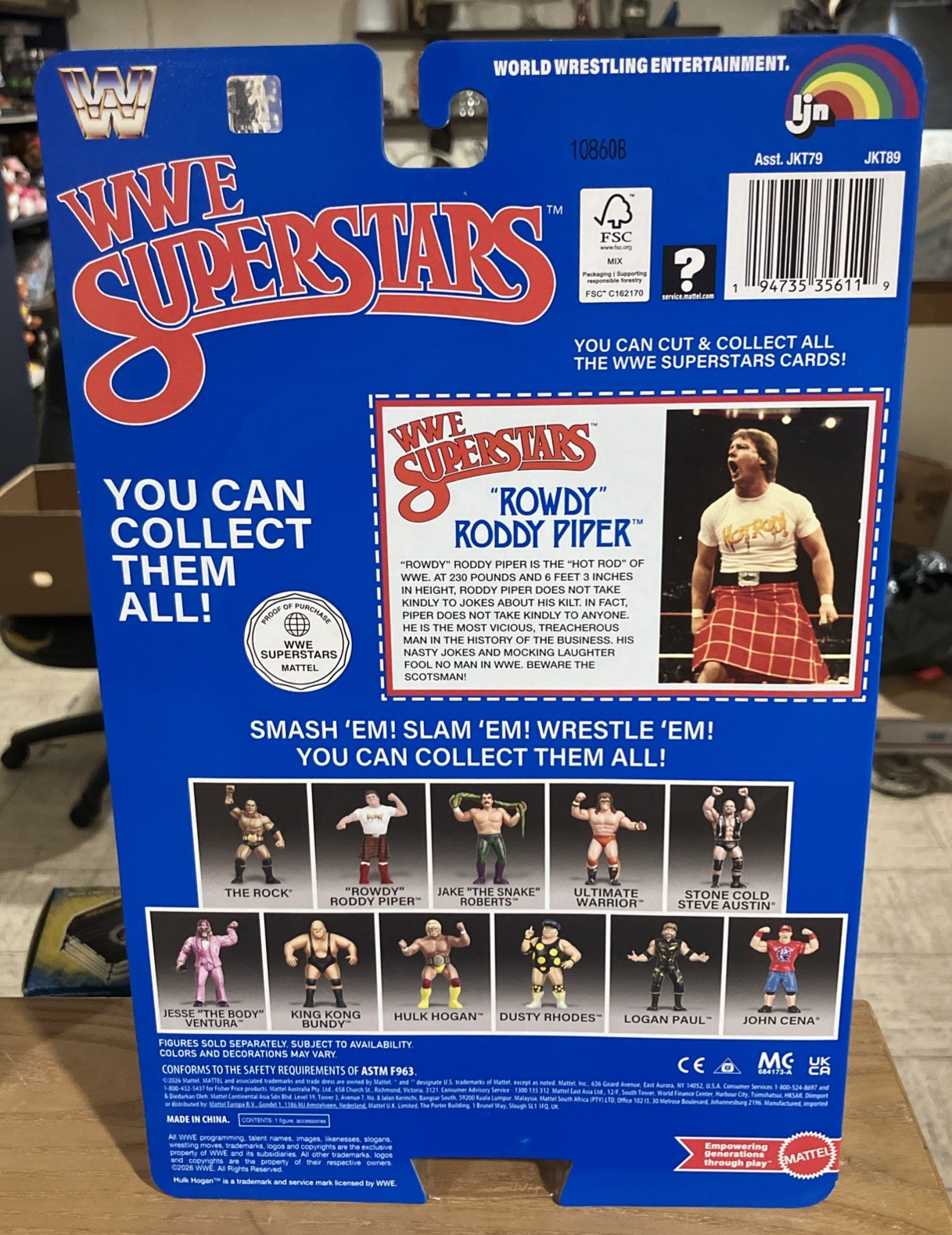 Mattel LJN WWE Superstars Series 3 Rowdy Roddy Piper Chase Black Card