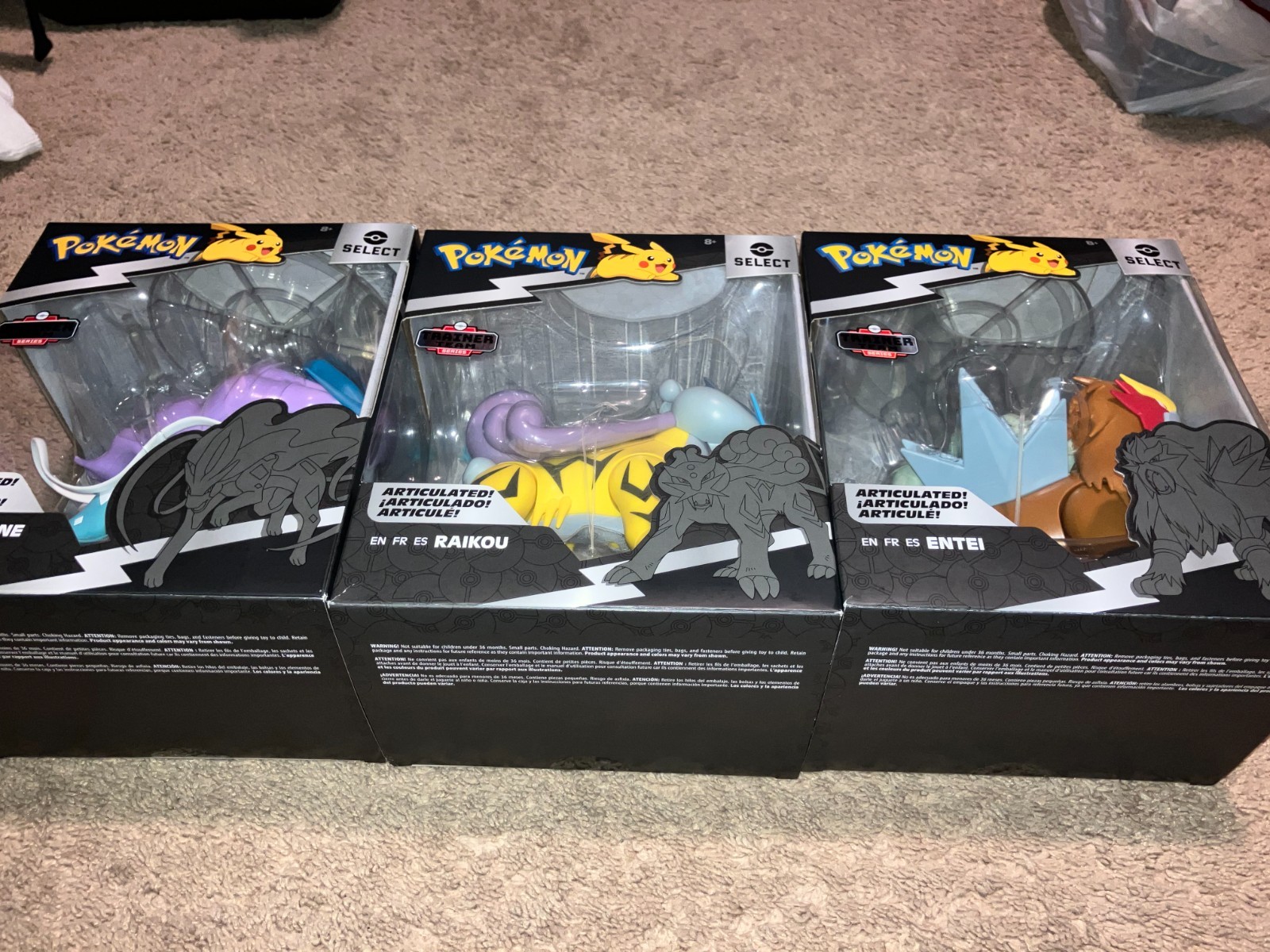 Jazwares Pokémon Entei Suicune Raikou Select Trainer Series