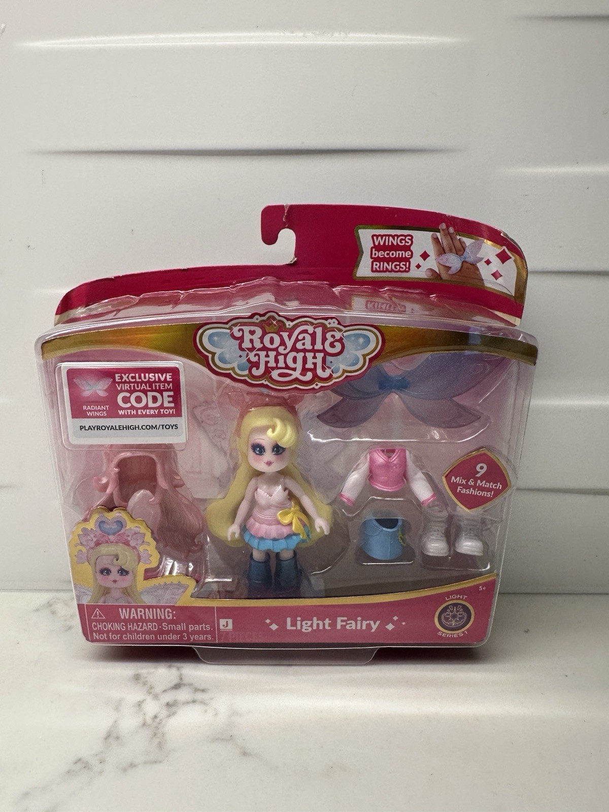 NEW Royale High 3” Light Fairy Fashion Doll CODE intact – DAMAGED BOX