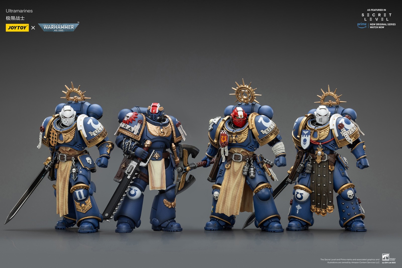 JOYTOY Warhammer 40K 1/18 Ultramarines Titus with Laurels of Victory 4PCS