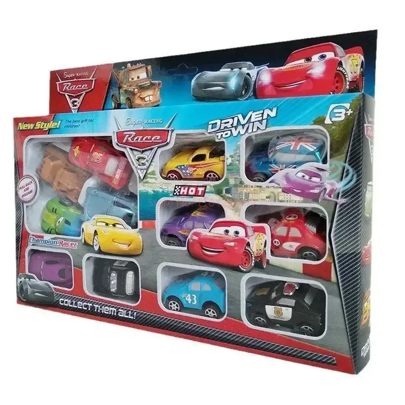 12PCS Cars Lightning McQueen Mater Jackson Storm PVC Pull Back Car Toy Set Gift