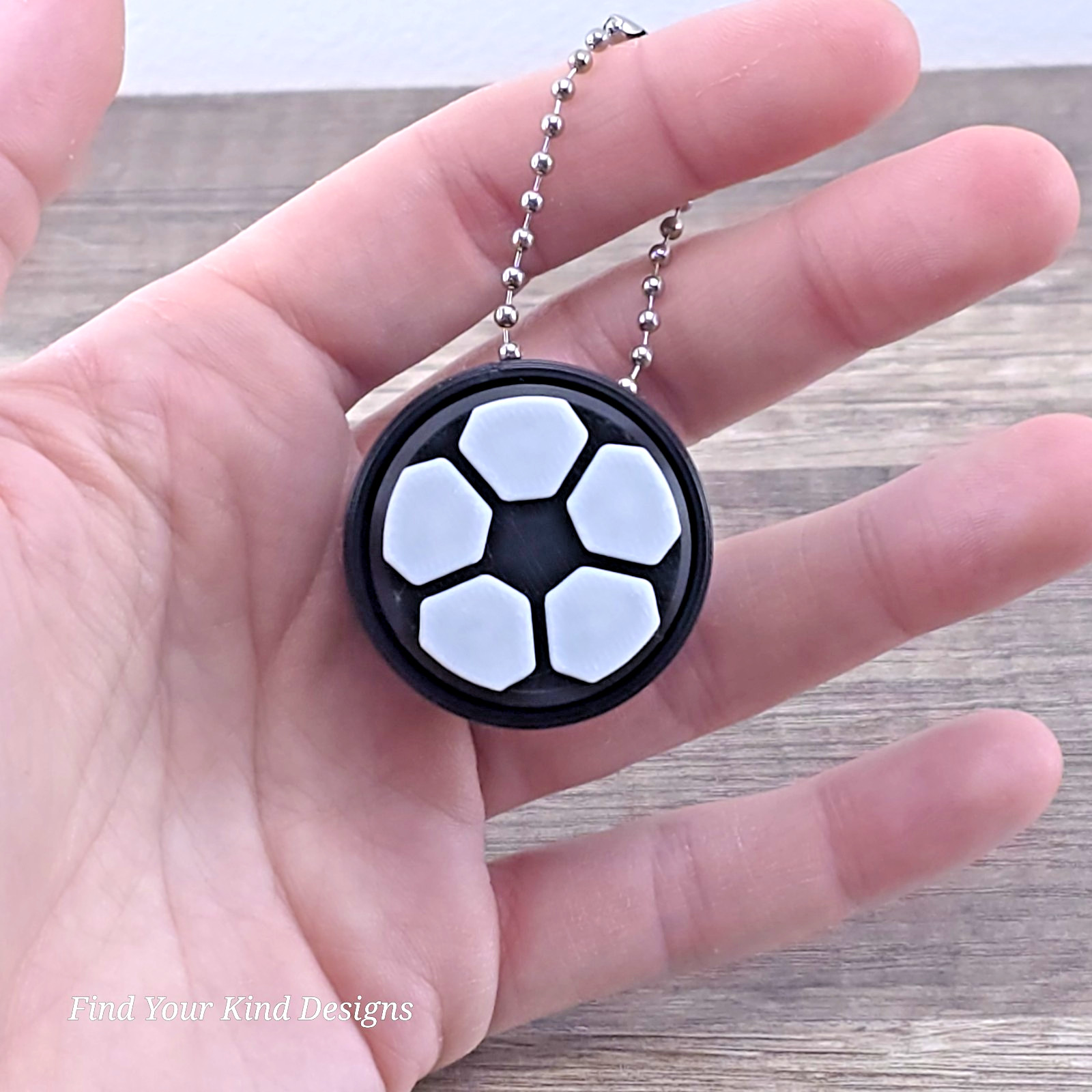 Soccer Ball Clicker – 3D Printed Fidget Toy with Keychain