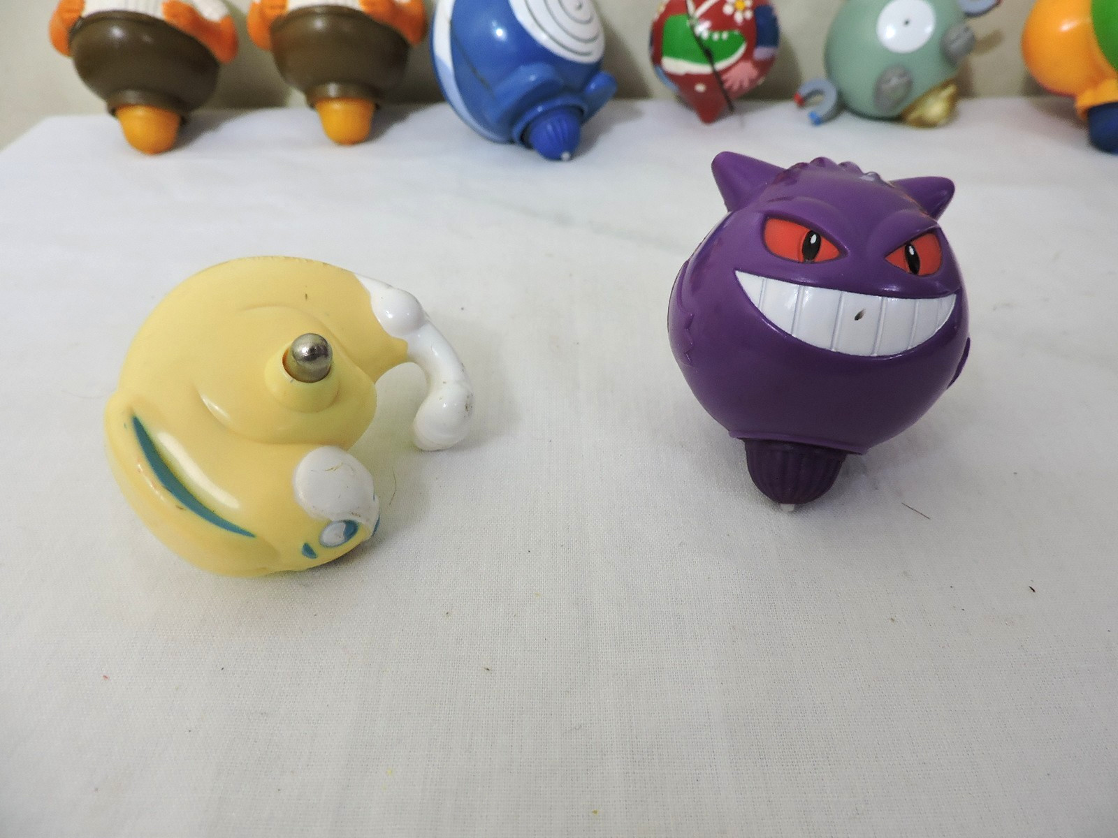 Vintage Poliwag, Gengar & Magnemite Pokemon, Dalmatian, Buck Cluck, Wood Top Lot