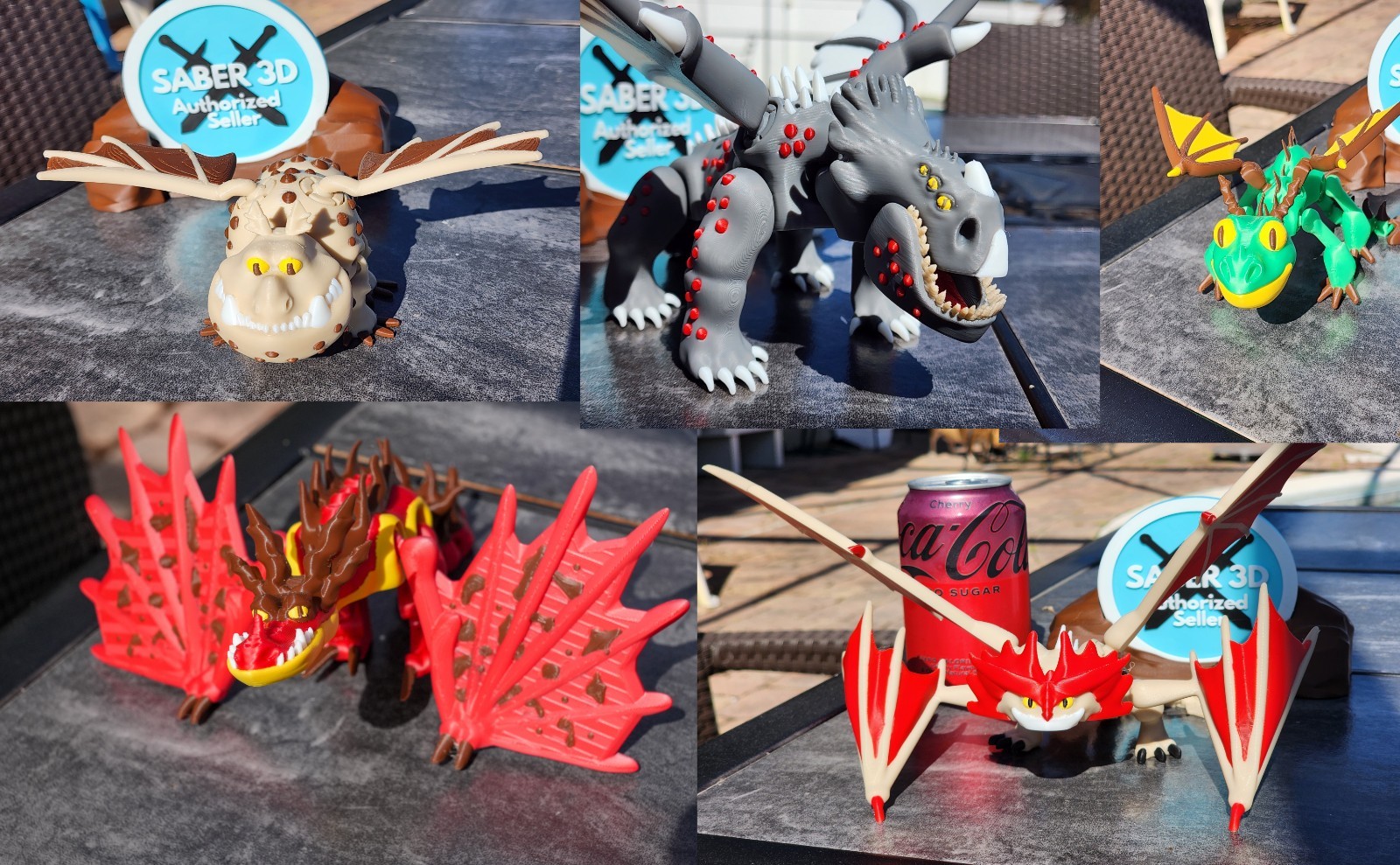 3D Printed How to Train Your Dragon Multicolor PLA Fully Articulated Custom