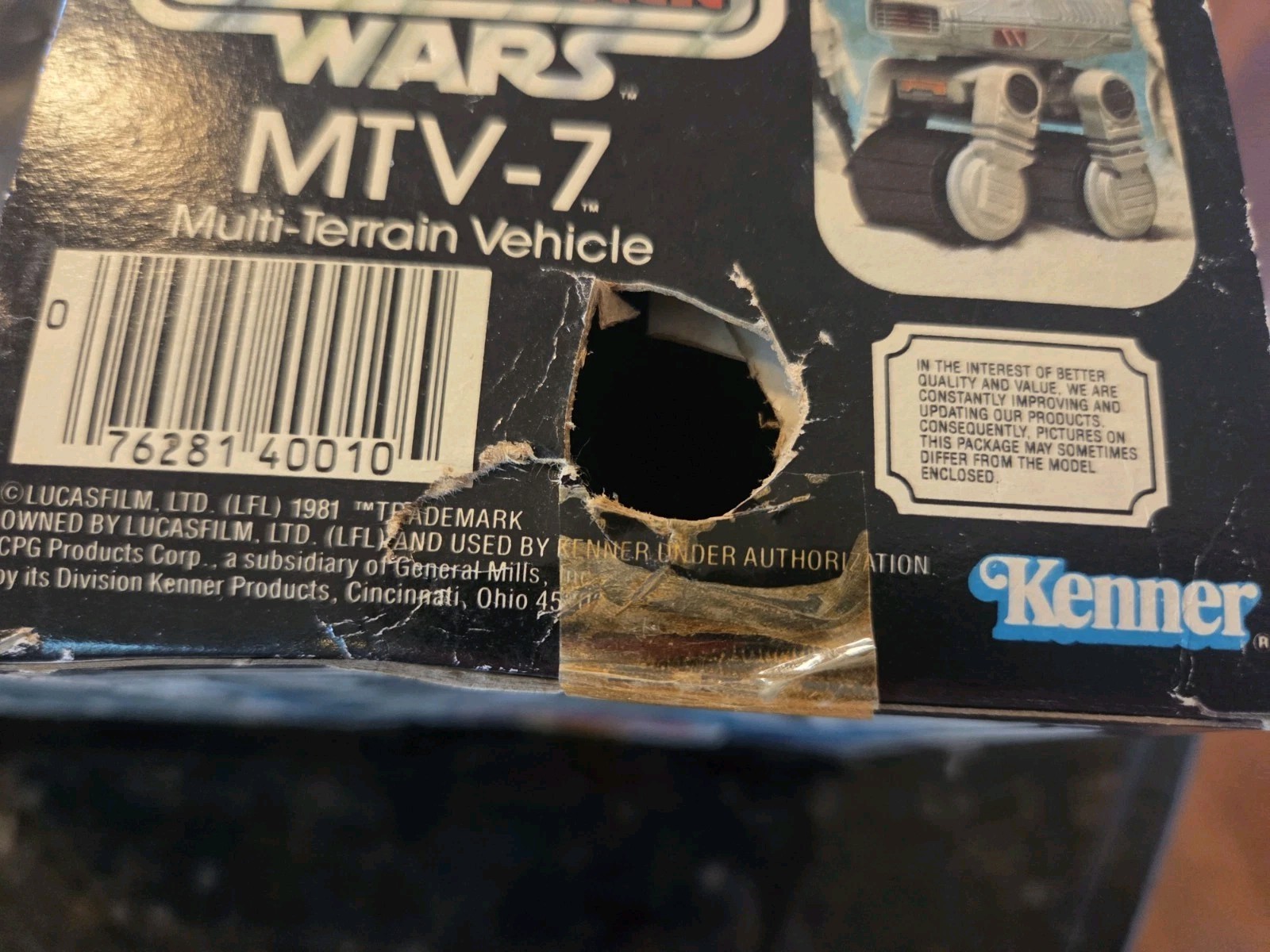 Vintage Kenner Star Wars MTV-7 Figure Mini-Rig 1981 with Box