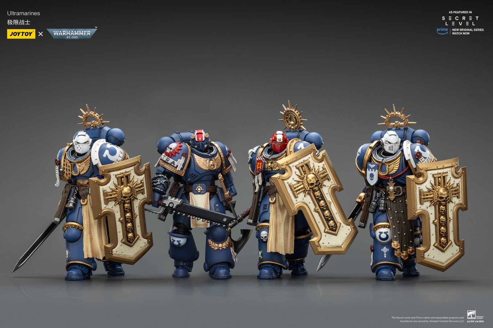 JOYTOY Warhammer 40K 1/18 Ultramarines Titus with Laurels of Victory 4PCS