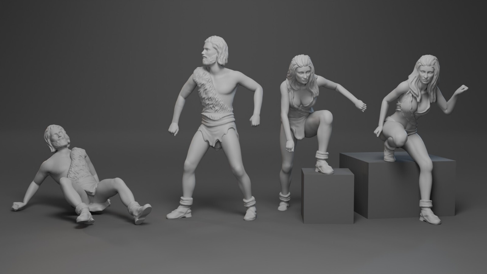 One Million Years BC RAQUEL WELCH (Loana) John Richardson (Tumak) 3D print 1:24