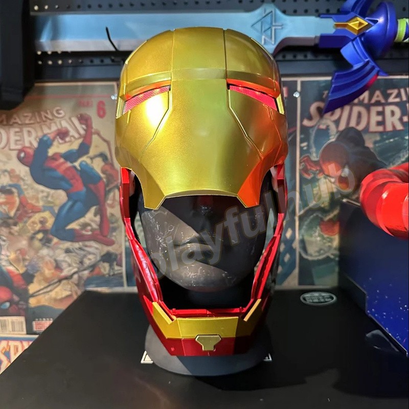 Iron Man Helmet Mk5 Electric Touch Control Helmet 1/1 Cosplay Led Eyes Mask