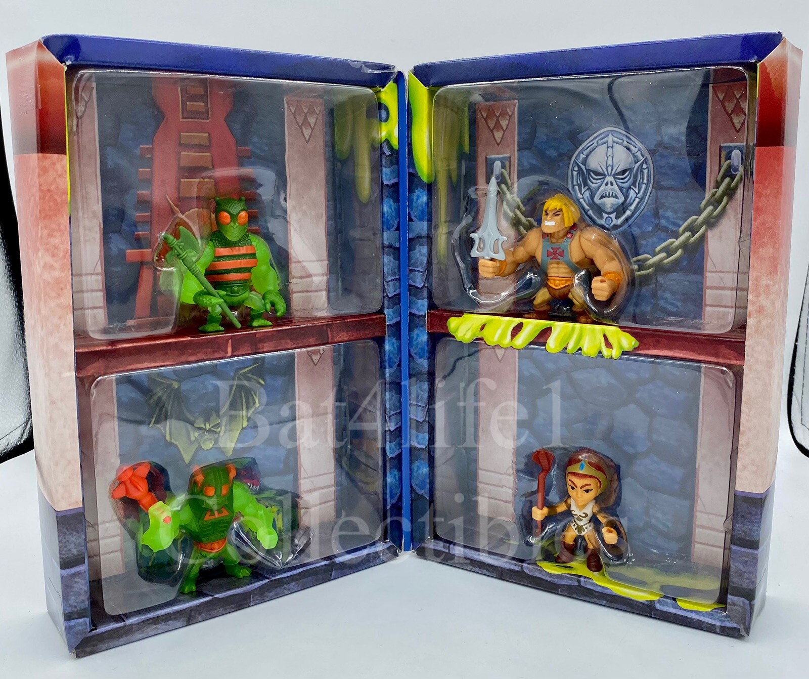 MASTERS OF UNIVERSE ETERNIA MINIS SET 4-PACK DIORAMA SLIME PIT NEW!!