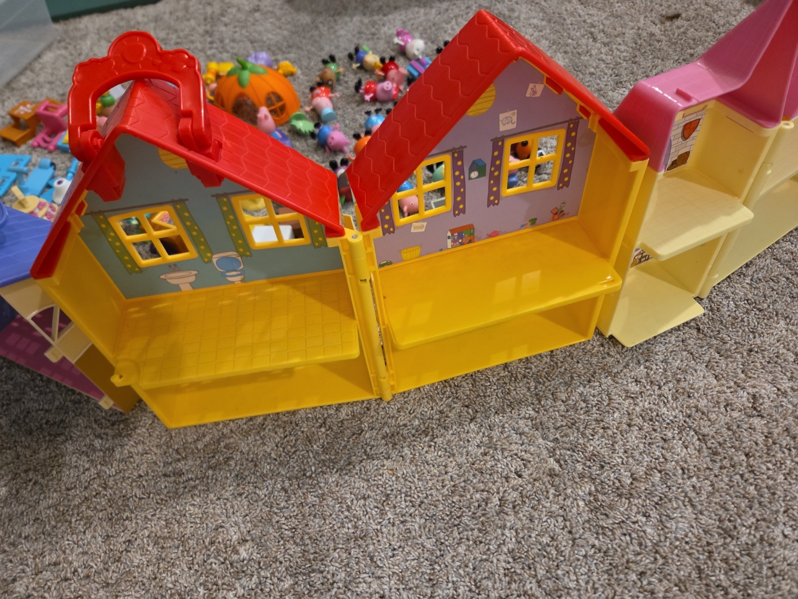 Peppa Pig Toy Lot 3 Houses 30 Figures 40 Accessories