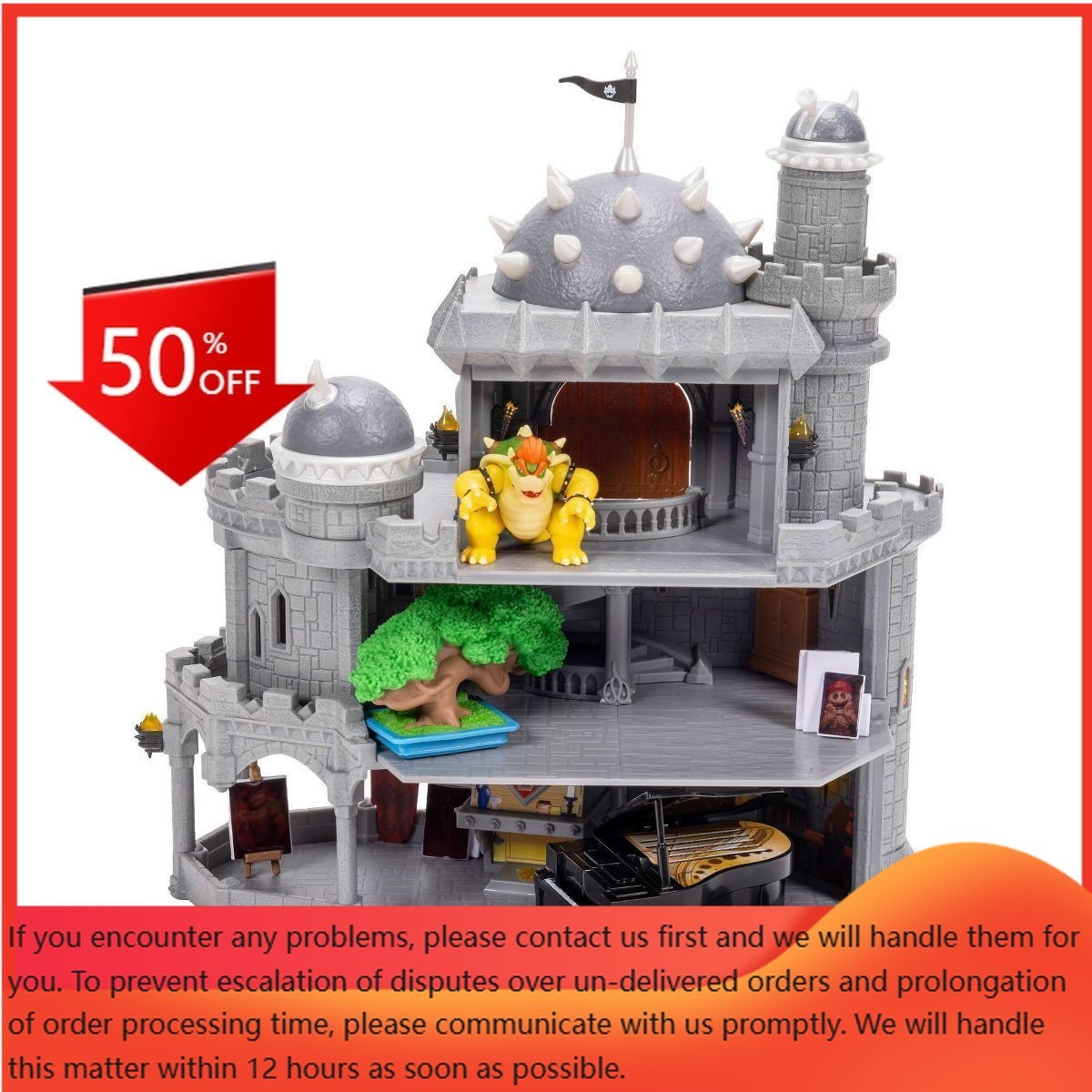 The Super Mario Galaxy Movie–Deluxe Bowser Castle Playset with 1.5”Bowser Figure