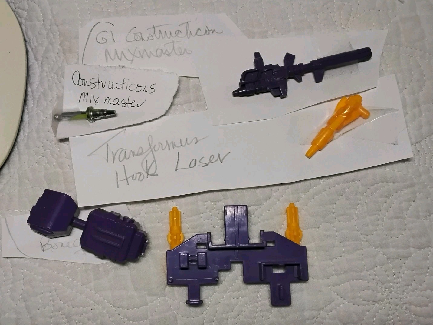 Vtg 1984 Transformers Constructicon Action Figures Accessory Lot Hasbro 1 Owner