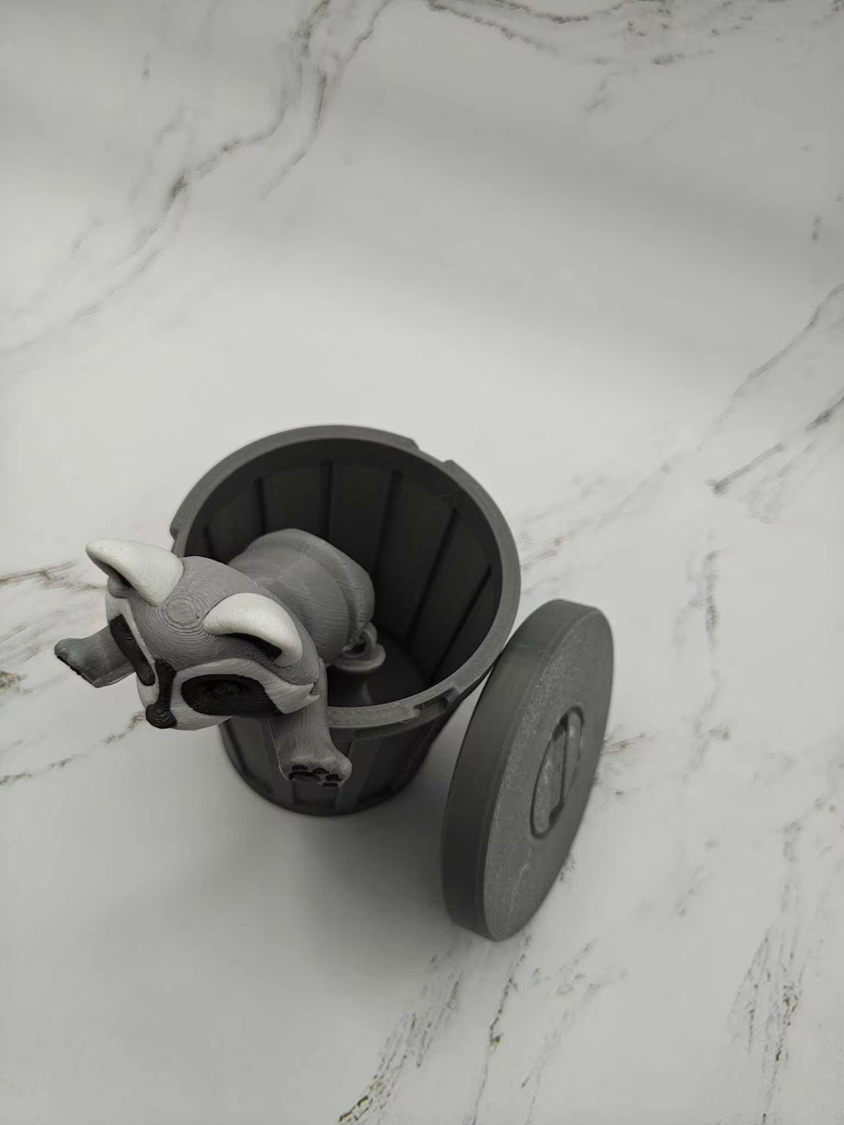 3D Printed Articulated Raccoon: PLA Plastic Trash Panda Toy